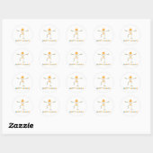 Sticker Rond Joyeux squelette humain (Feuille)