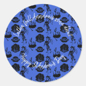 Sticker Rond Joyeux St Andrew Day Haggis Bagpipe Nessie (Devant)