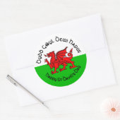Sticker Rond Joyeux St Davids Day dans le style celtique Autoco (Enveloppe)