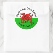 Sticker Rond Joyeux St Davids Day dans le style celtique Autoco (Sac)