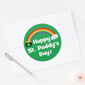 Sticker Rond Joyeux St Paddy's Day Rainbow (Enveloppe)