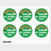 Sticker Rond Joyeux St Paddy's Day Rainbow (Feuille)