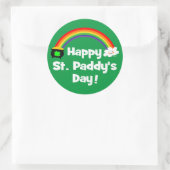 Sticker Rond Joyeux St Paddy's Day Rainbow (Sac)