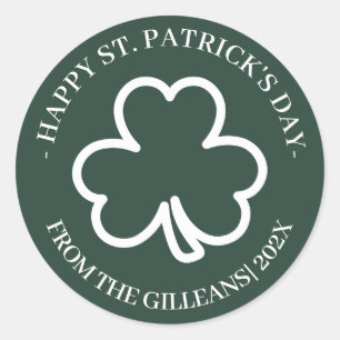 Sticker Rond Joyeux St. patrick jour vert famille Shamrock