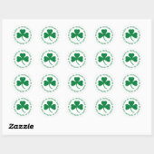 Sticker Rond Joyeux St. Patrick's Day Feuille Shamrock verte (Feuille)