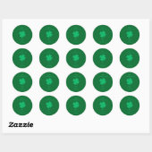 Sticker Rond Joyeux St Patrick's Day Green Shamrock Nom 2024 (Feuille)