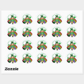 Sticker Rond Joyeux St Patrick's Day Leprechaun (Feuille)