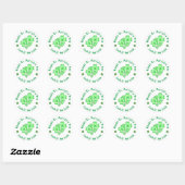 Sticker Rond Joyeux St Patrick's Day Luck O' the Irish (Feuille)