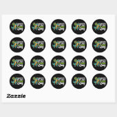 Sticker Rond Joyeux St Patrick's Day Pat T Rex Dinosaur (Feuille)