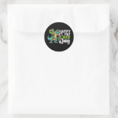 Sticker Rond Joyeux St Patrick's Day Pat T Rex Dinosaur (Sac)