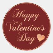 STICKER ROND JOYEUX ST. VALENTIN PAILLONS D'OR (Devant)