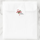 Sticker Rond Joyeux Sucre de canne de Noël (Sac)