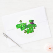 Sticker Rond Joyeux texte de la Saint Patrick (Enveloppe)