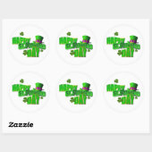 Sticker Rond Joyeux texte de la Saint Patrick (Feuille)