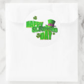 Sticker Rond Joyeux texte de la Saint Patrick (Sac)