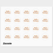 Sticker Rond Joyeux Thanksgiving (Feuille)