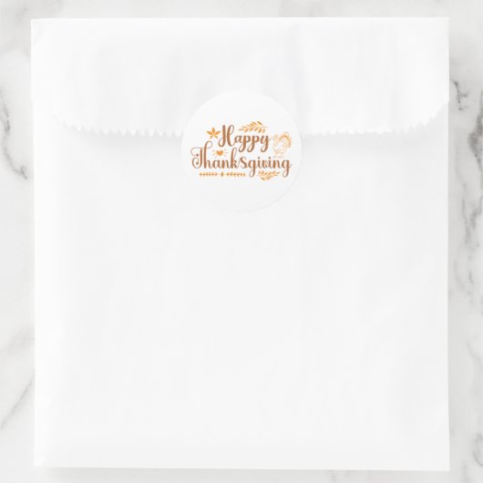 Sticker Rond Joyeux Thanksgiving (Sac)