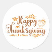 Sticker Rond Joyeux Thanksgiving (Devant)