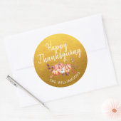 Sticker Rond Joyeux Thanksgiving Automne Citrouille Classique O (Enveloppe)