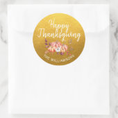 Sticker Rond Joyeux Thanksgiving Automne Citrouille Classique O (Sac)