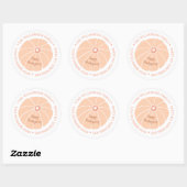 Sticker Rond Joyeux Thanksgiving Citrouille Famille Adresse de  (Feuille)
