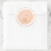 Sticker Rond Joyeux Thanksgiving Citrouille Famille Adresse de  (Sac)