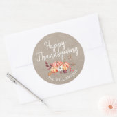 Sticker Rond Joyeux Thanksgiving d'automne Citrouille Papier Kr (Enveloppe)