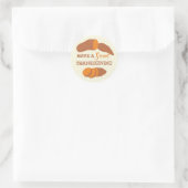Sticker Rond Joyeux Thanksgiving Douces Patates Douces (Sac)