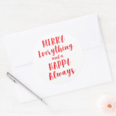 Sticker Rond Joyeux tout et heureux toujours (Enveloppe)