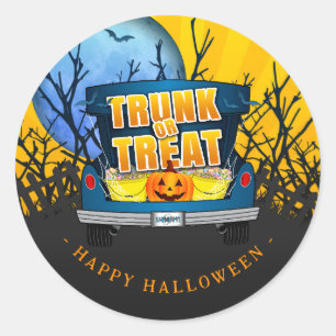 Sticker Rond Joyeux tronc ou traitement d'Halloween