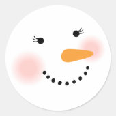 Sticker Rond Joyeux Vacances De La Dame De Neige D'Hiver (Devant)