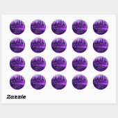Sticker Rond Joyeux vacances de Noël RSVP Purple Classy Drives (Feuille)