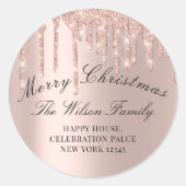 Sticker Rond Joyeux vacances de Noël RSVP Rose Classy Drivers (Devant)