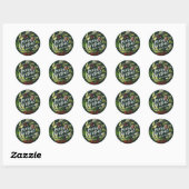 Sticker Rond Joyeux vacances moderne chic aquarelle feuillage (Feuille)
