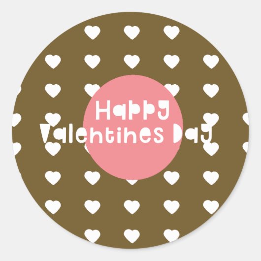 Sticker Rond Joyeux Valentin Confetti Coeur Donut (Devant)