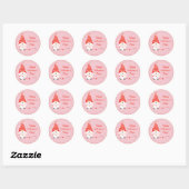 Sticker Rond Joyeux Valentin Gnomes Rouge Rose (Feuille)
