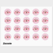 Sticker Rond Joyeux Valentines Day American Pit Bull Terriers (Feuille)