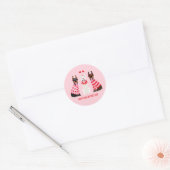 Sticker Rond Joyeux Valentines Day Chiens Dobermann (Enveloppe)
