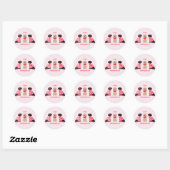 Sticker Rond Joyeux Valentines Day Labrador Retriever Dogs (Feuille)