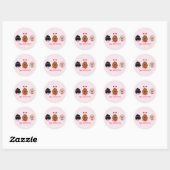Sticker Rond Joyeux Valentines Day Mini Goldendoodle Chiens (Feuille)