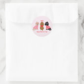 Sticker Rond Joyeux Valentines Day Mini Goldendoodle Chiens (Sac)