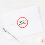 Sticker Rond Joyeux Valentines Design de typographie moderne (Enveloppe)