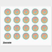 Sticker Rond Joyeux Valentines Jour Confetti Coeur givrée Donut (Feuille)