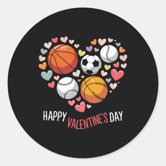 Sticker Rond Joyeux Valentines Jour de baseball de baseball de (Devant)
