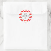 Sticker Rond Joyeux Valentines Jour des Coeurs rouges Motif (Sac)