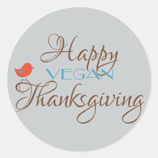 Sticker Rond Joyeux Vegan Thanksgiving (Devant)