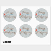 Sticker Rond Joyeux Vegan Thanksgiving (Feuille)