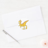 Sticker Rond Joyeux Velociraptor Dinosaur (Enveloppe)