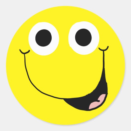 Sticker Rond Joyeux visage 2 (Devant)