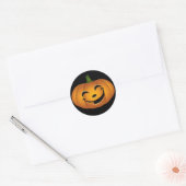 Sticker Rond Joyeux visage Citrouille pour Halloween amusant (Enveloppe)